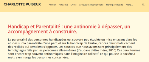 miniature du document Handicap et Parentalité : une antinomie à dépasser, un accompagnement à construire.