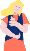 Illustration d'une mère avec son bébé dans les bras